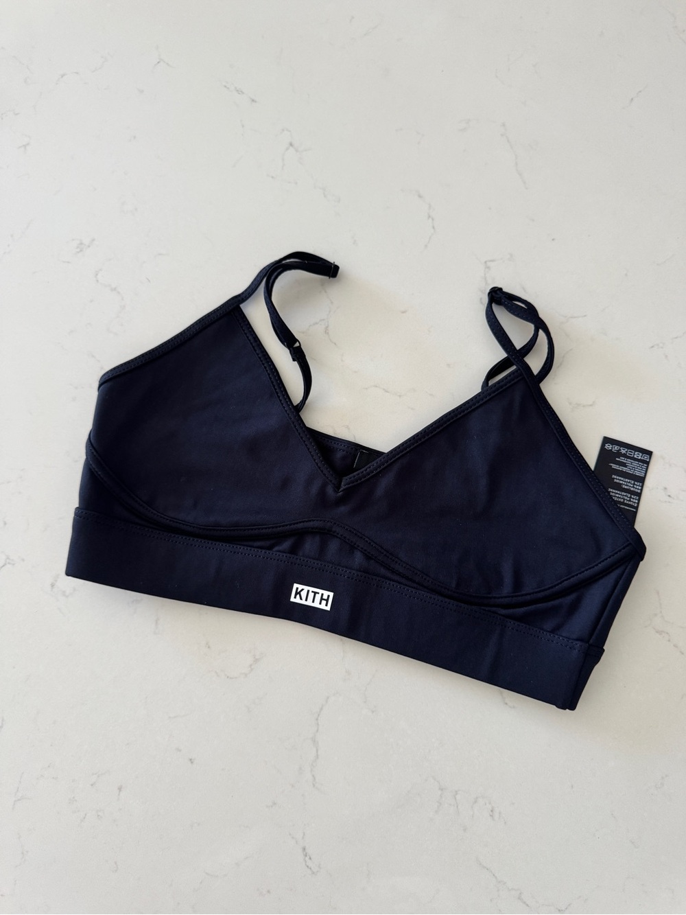 Kith Black V-Neck Strappy Sports Bra Size Small
